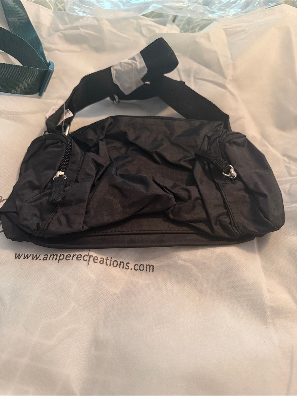 Everyday Black Women's Belt Bag with Dual Zip Pockets
